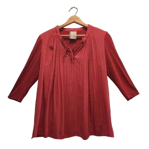 Anthropologie Dolan Blouse Top Women Small Left Coast Burnt Rust Orange Pullover - Picture 1 of 9